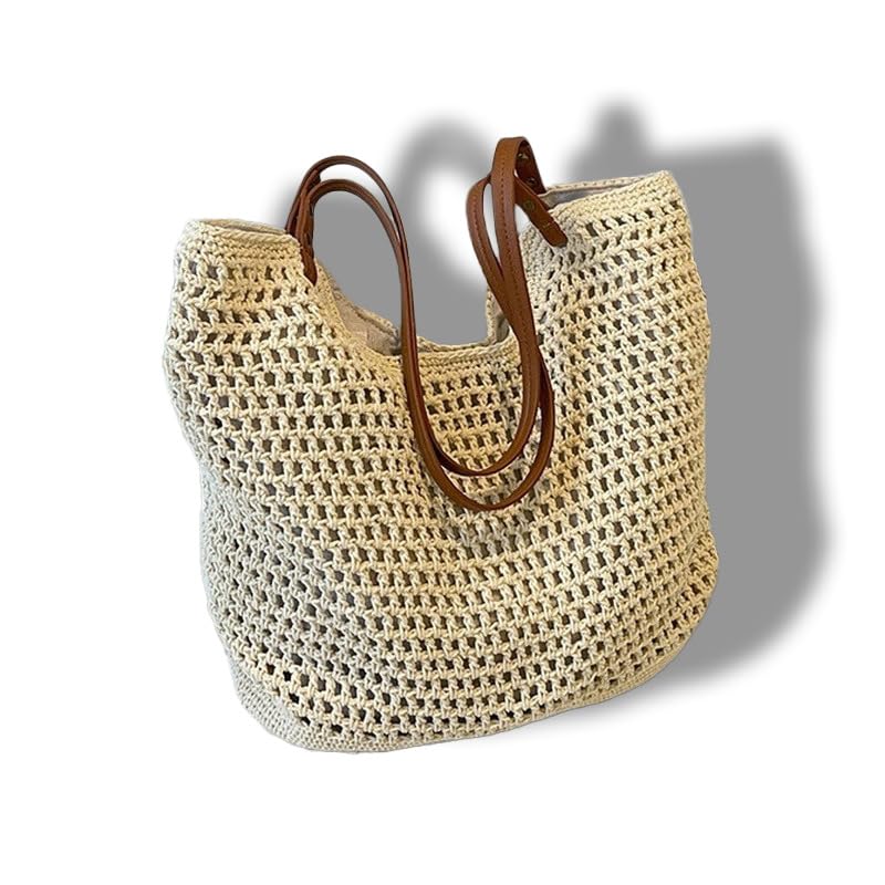 [Uruoi Carry] かごバッグ レディース 夏 トート ハンドメイド 編み ナチュラル エコ おしゃれ ビーチ マルシェ 浴衣 軽量 手作り 通勤 旅行