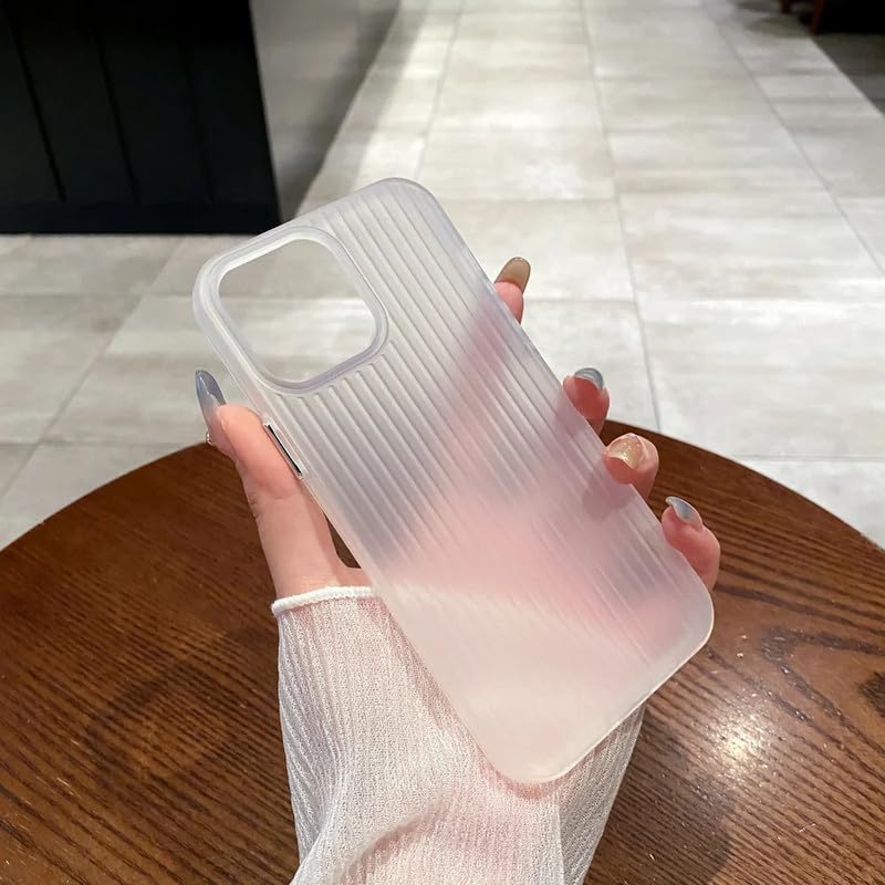 Image of COVERLY Frosted Matte Clear Lining Case for iPhone 12 Pro | Ultra Thin Translucent Stripes Pattern Drop Resistant Slim Sleek fit Smoke Hard PC + TPU Back Cover Compatible with Apple iPhone 12 Pro