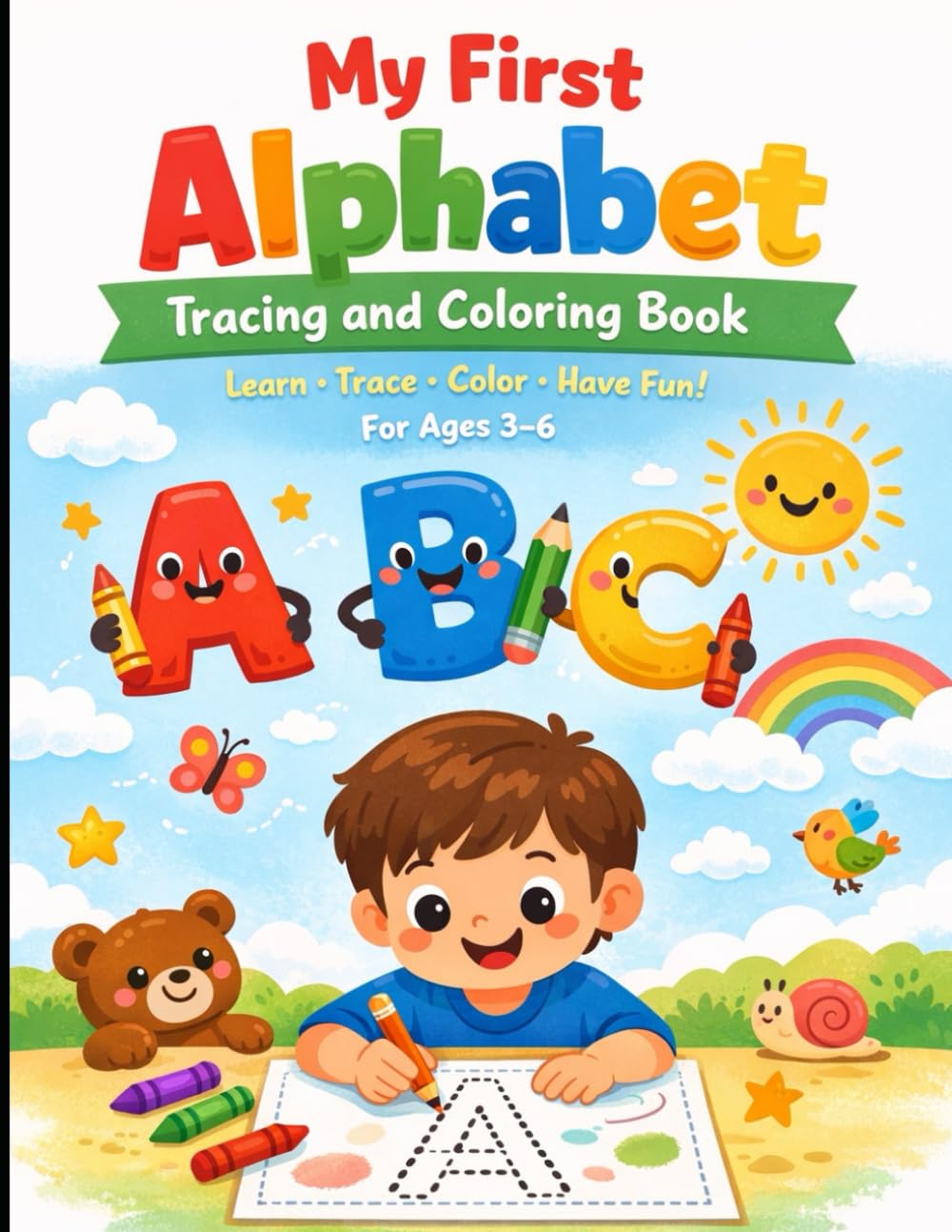 My First Alphabet Tracing and Coloring Book: Learn to Write, Color, and Recognize Letters from A to Z