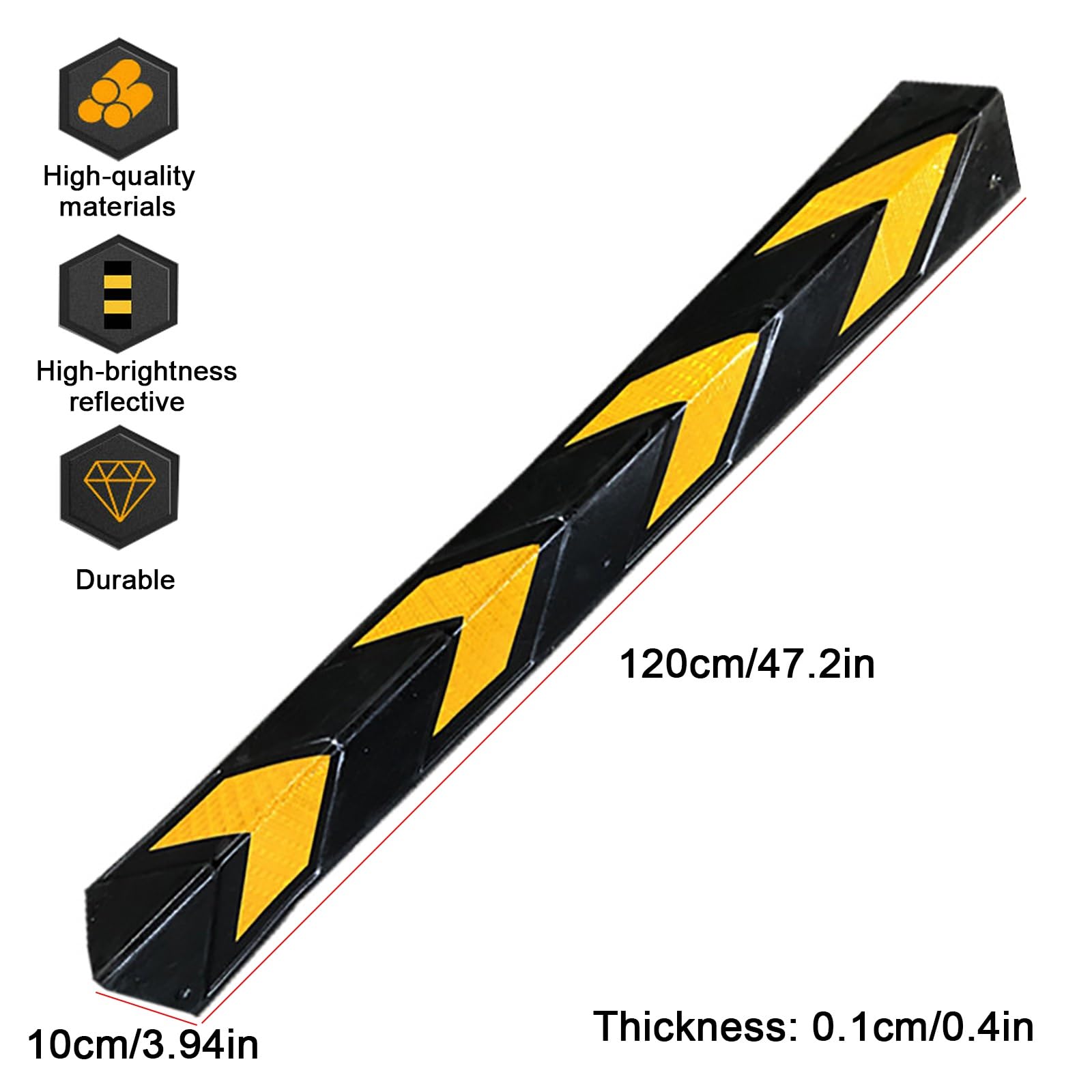 Protectores de Pared de Garaje para Coche, Columna de Goma de Garaje en Forma de L, Protector de Esquina de Tira Amarilla Reflectante Antiimpacto, Poste de Parachoques(120cm/47.2in)