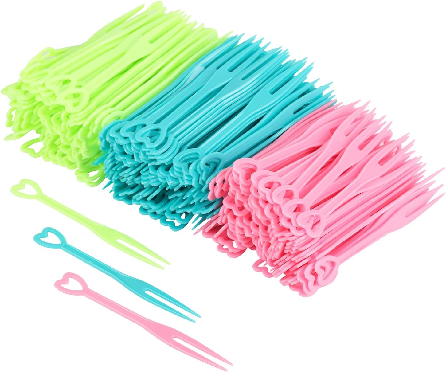 500PCS 3.5" Disposable Plastic Fruit Forks Tasting Appetizer Forks Mini Cake Forks Dessert Forks for Dessert Food Fruit Party Favor Supplies (Multicolor)