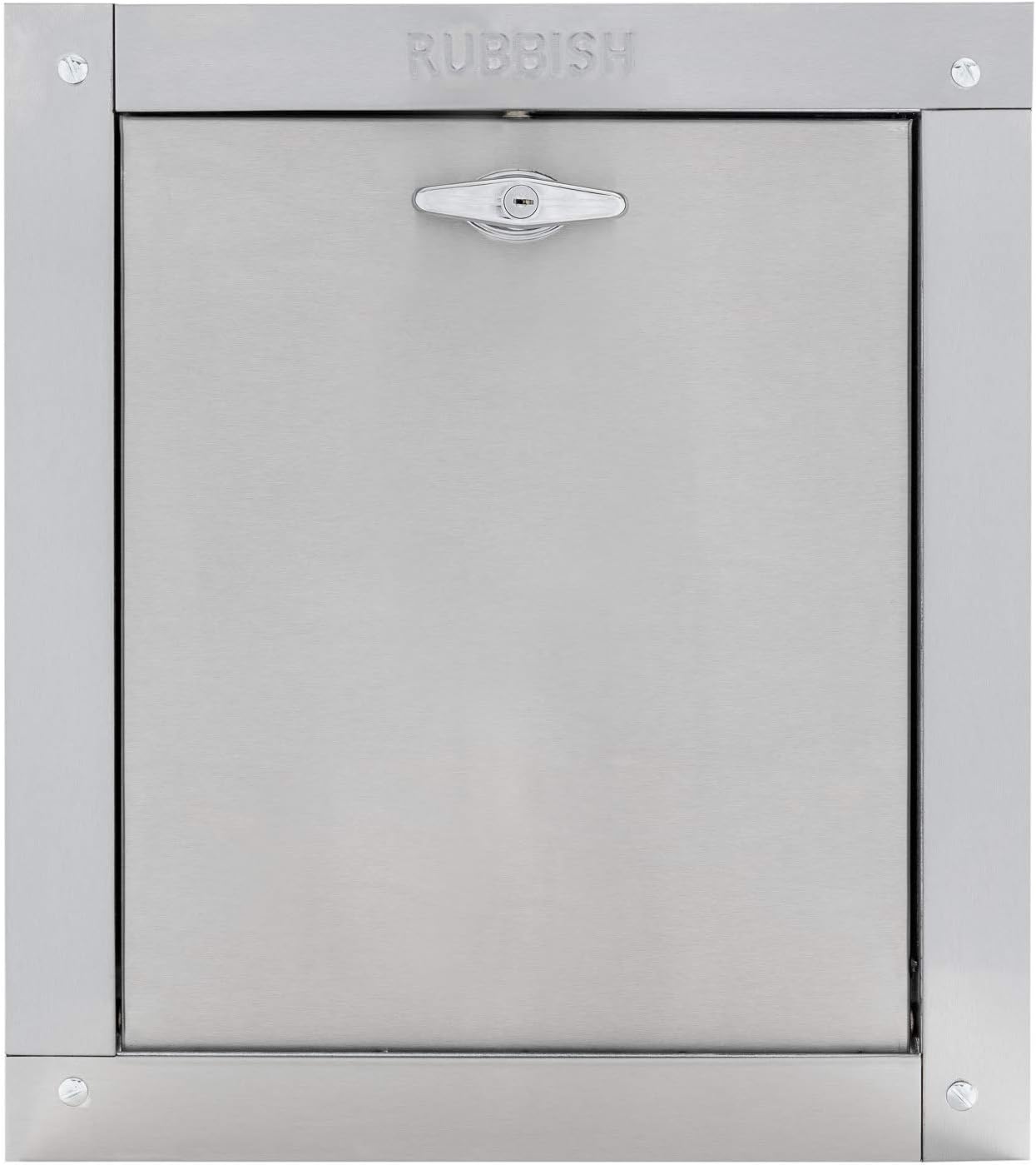 Midland Style Stainless Steel Trash Chute Door - Noiseless Self Closing Bottom Hinged Fire Rated & UL Approved (15" X 18") by Oswald Supply