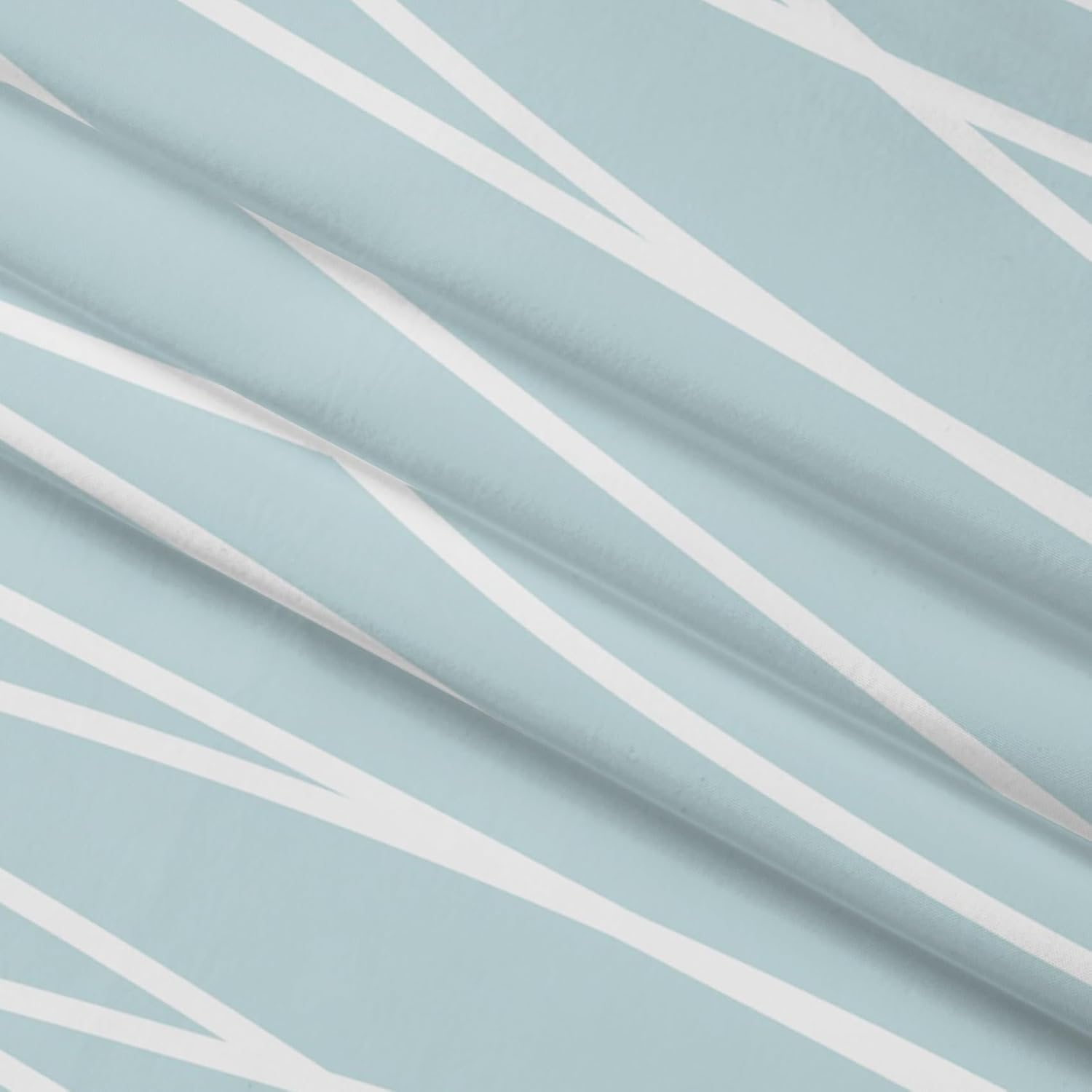 Renaiss Light Blue Vertical Stripe Shower Curtain Chic Modern Blue and White Line Design Extra Long Fabric Adorable Bath Curtains Contemporary Shower Curtain for Bathroom Decor 72" W x 72" L