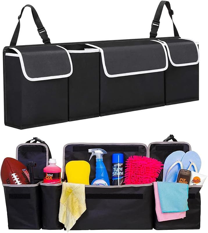 Organizador Suspenso para Porta-Malas Tianle em Nylon com 4 Bolsos e 3 Fivelas Ajustáveis – A1 Medium