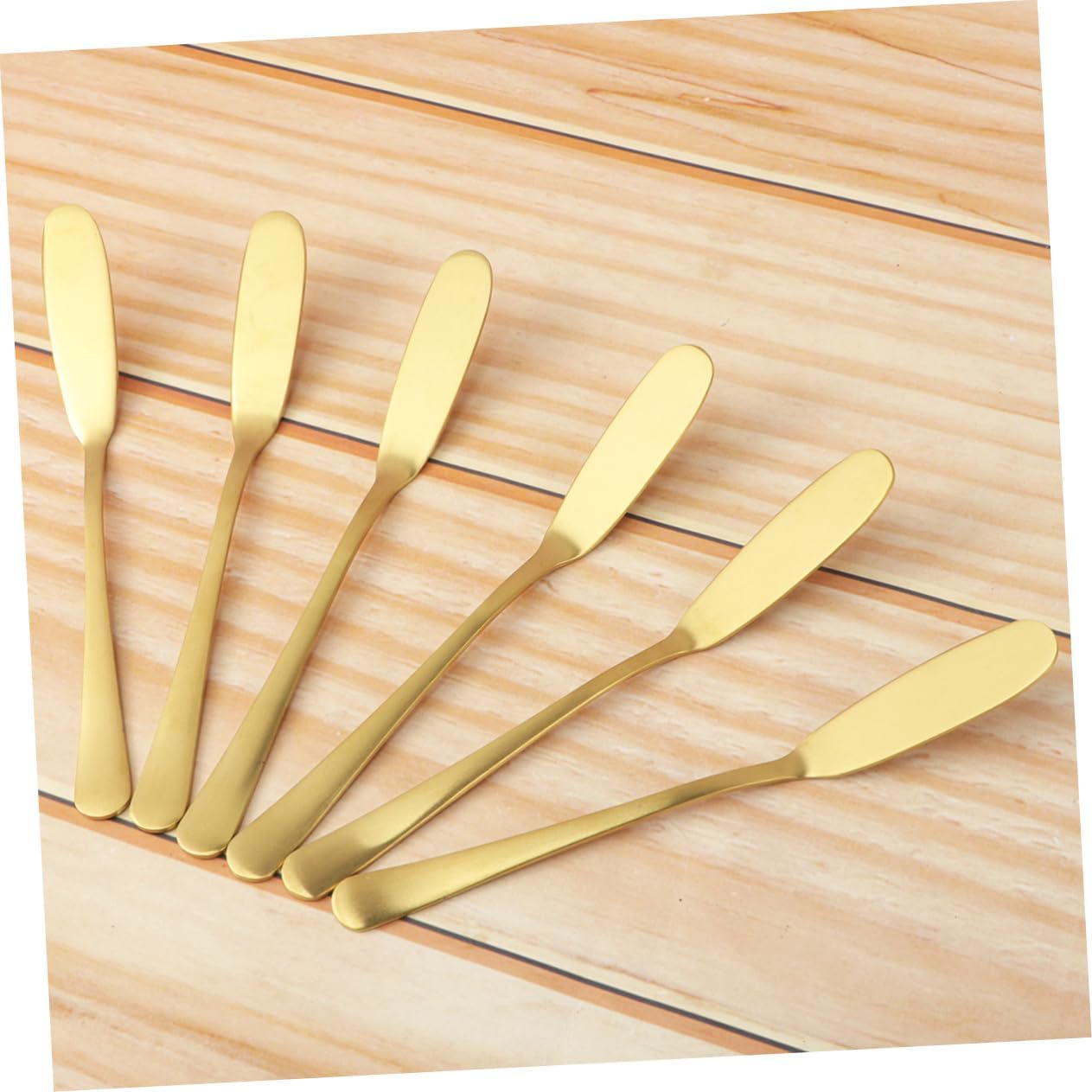 6pcs 304 Stainless Steel Butter Spreader Butter Knife Cream Knife Jam Spreader Golden