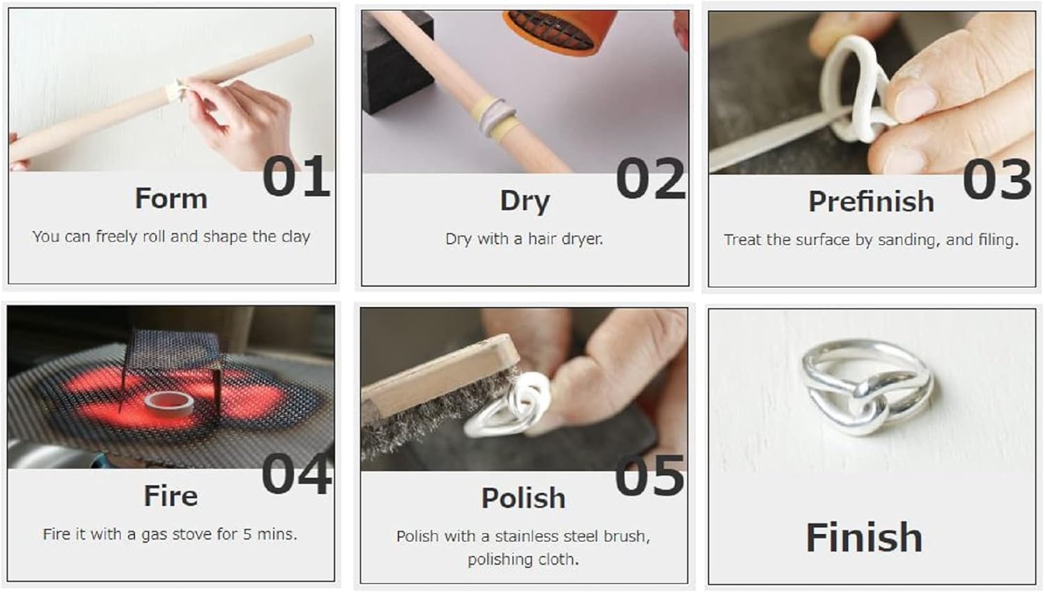 Clay Art Art Silver Starter Set Silver 10g with Recipe, DVD, Tools, Silver 5g Increase Japan Import with Original Stylus Ballpoint Touch Pen
