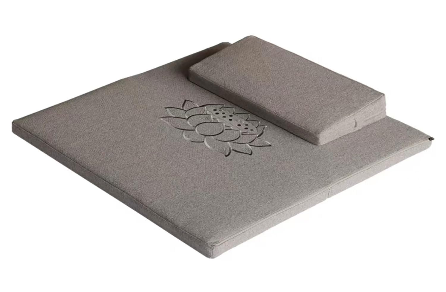 Grand Coussin De Méditation, Tapis De Méditation Carré Fabriqué à La Main, Coussin De Sol Pliable Portable, Coussins De Yoga En Fibre De Chanvre Naturel Pour(Size:80x80cm(31x31inch),Color:gris)