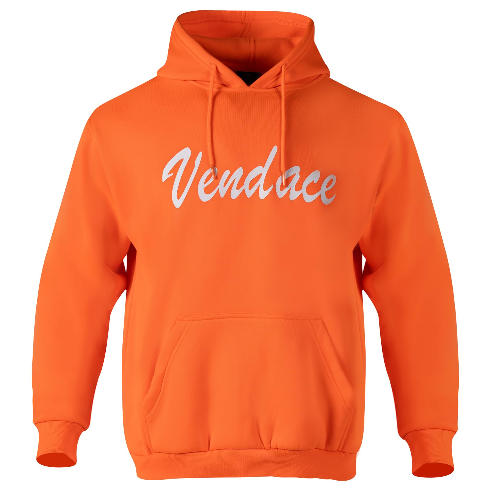 VENDACE High Visibility Safety Fleece Hoodie Sweatshirt for Men Hi Vis Construction Work Hoodie (Orange,L)