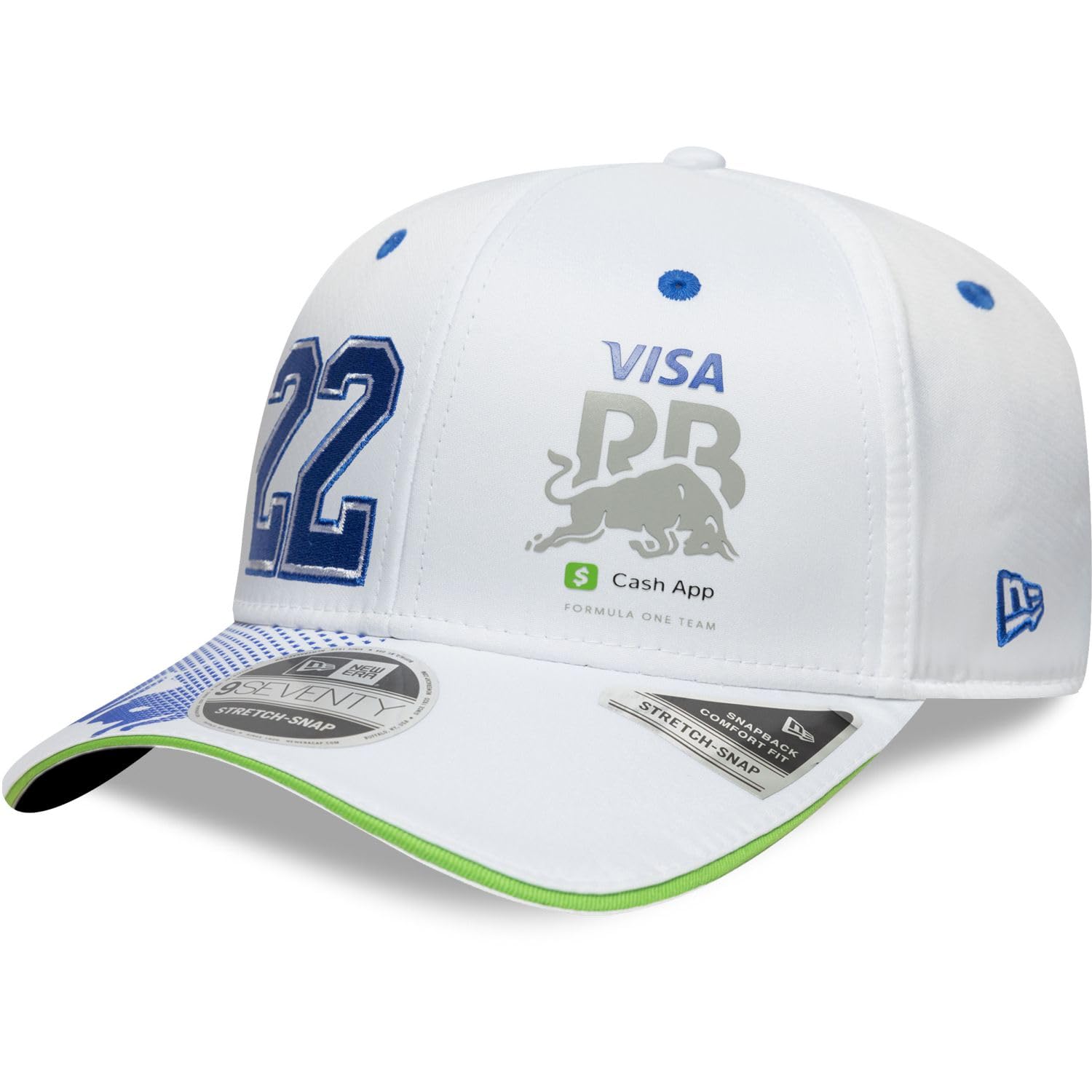 New Era Men's White 9Seventy Stretch Cap Visa Racing Bulls Yuki Tsunoda