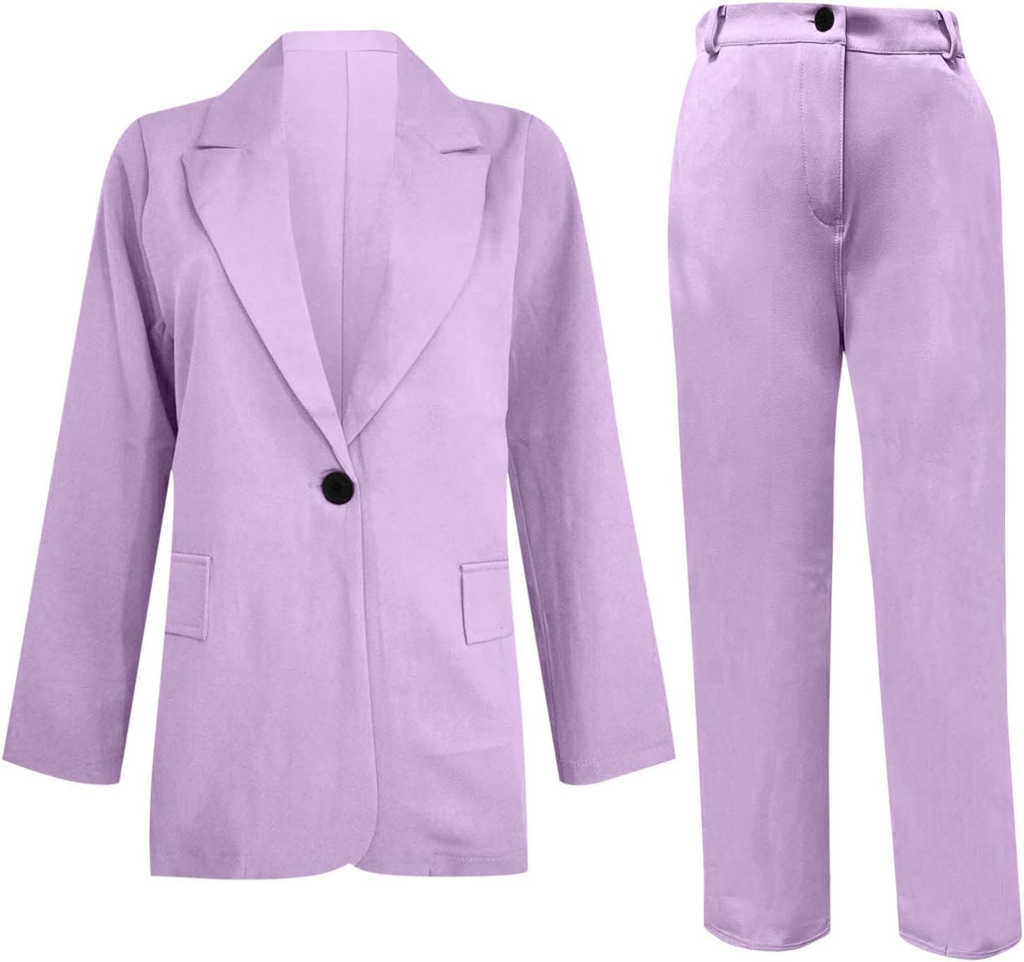 HGps8w 2 Piece Pant Suits for Women Dressy Blazer Suit Jackets High Waisted Straight Leg Pants Sets Business Casual Outfits
