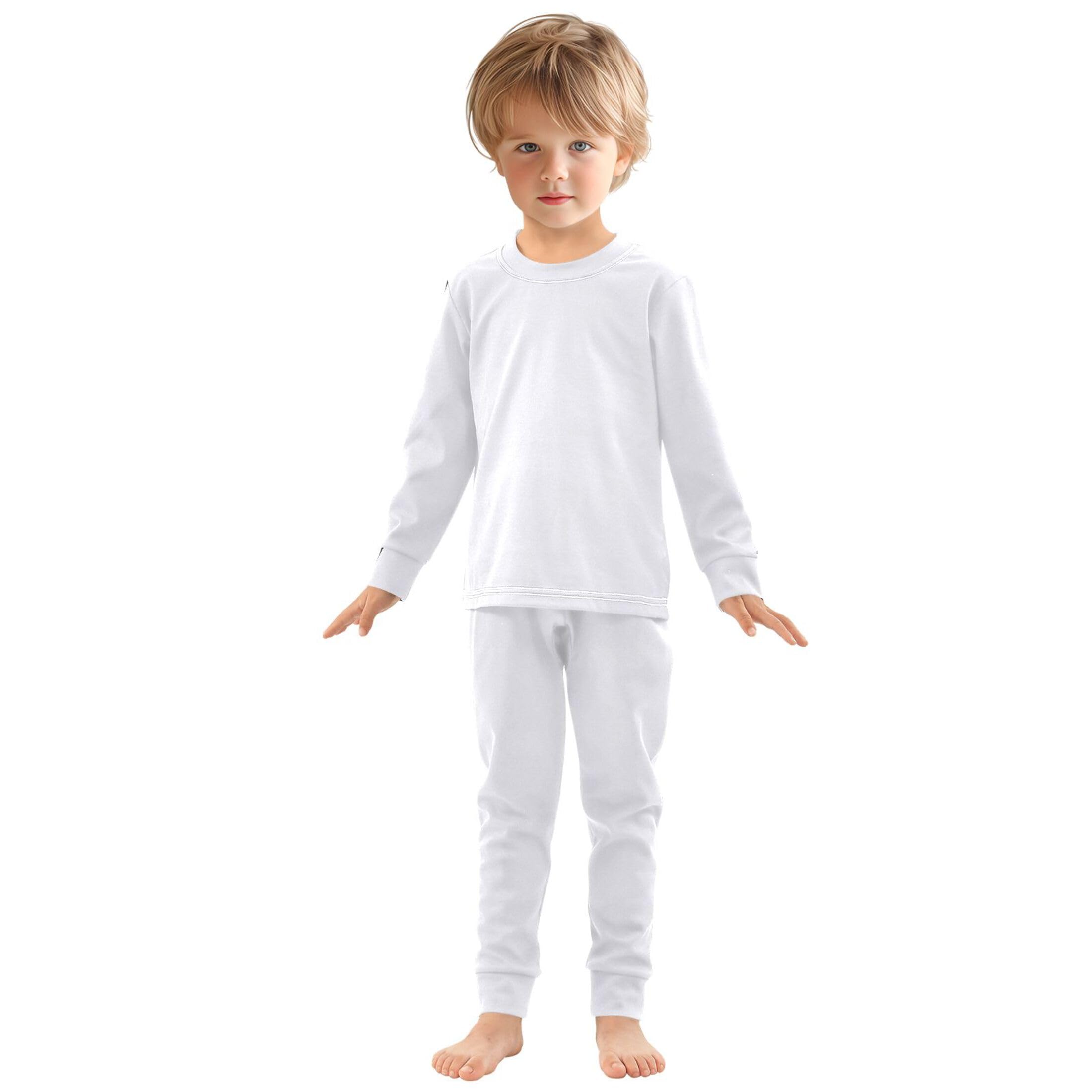 Ghost White Long Sleeve Pajamas Set Sleepwear Jammies 2pcs Set Pjs Ghost White