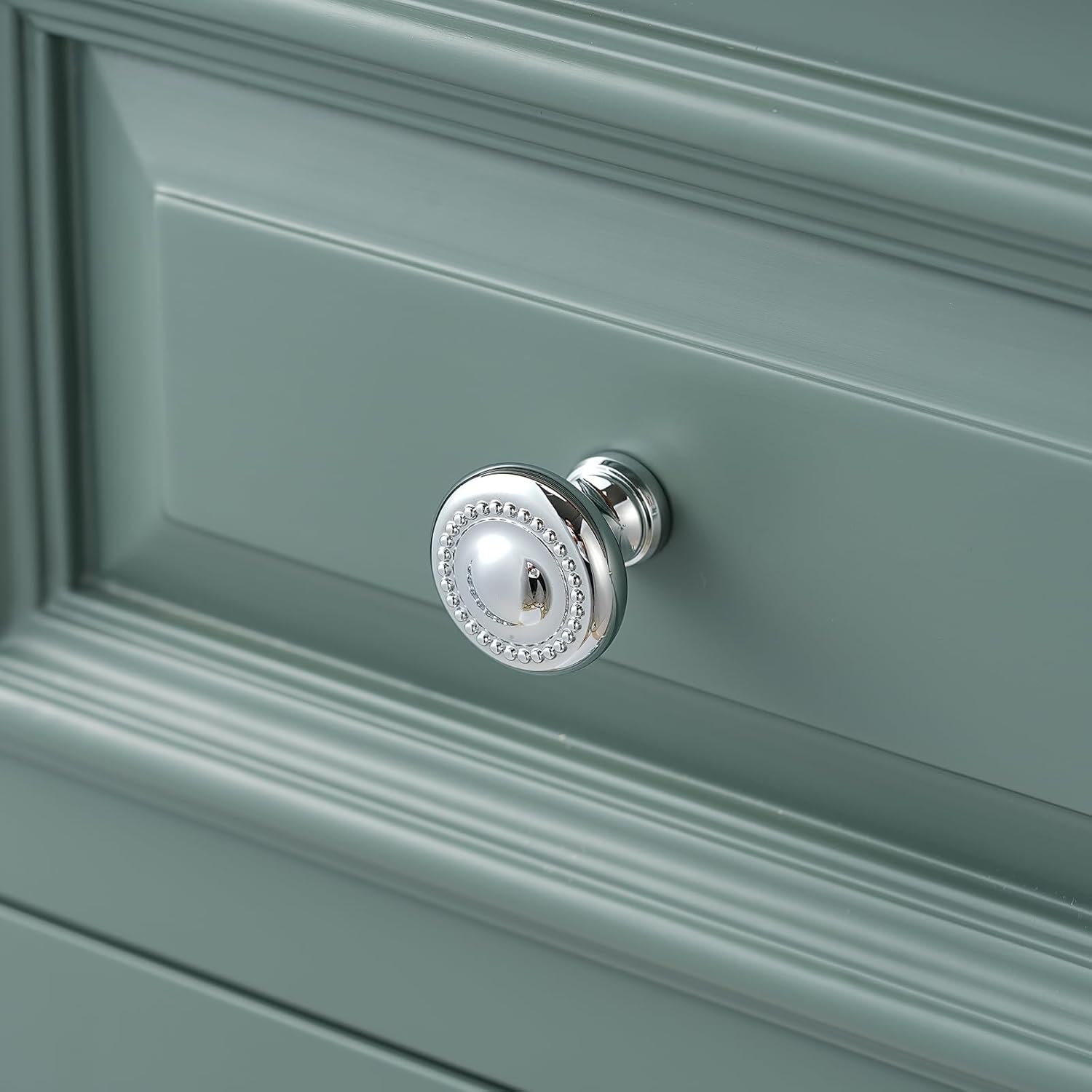3 Pack Solid Brass Cabinet Handles 1.2" (30mm) Diameter Cabinet Knobs Polished Chrome Cabinet Knobs for Kitchen, Bathroom, Closet