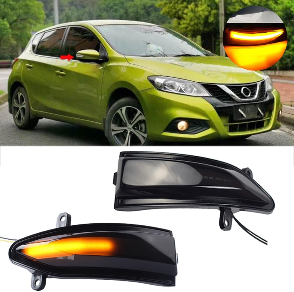 Dynamic LED Sequential Side Mirror Turn Signal Light Blinker Indicator For Nissan Altima Teana L33 Sylphy Sentra B17 Tiida Pulsar C13