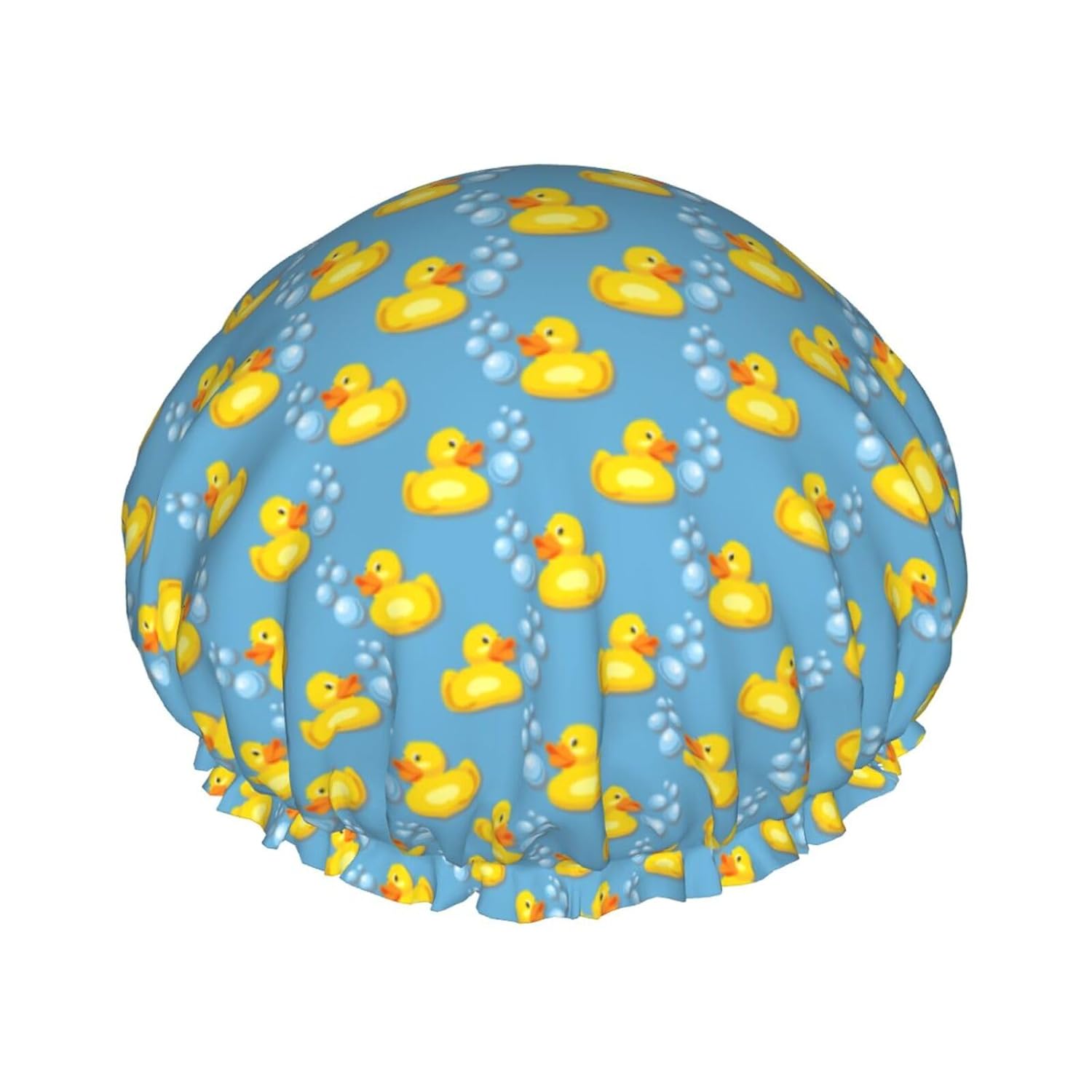 Yellow Ducks Large Shower Cap For Women Men Reusable Shower Caps Waterproof Shower