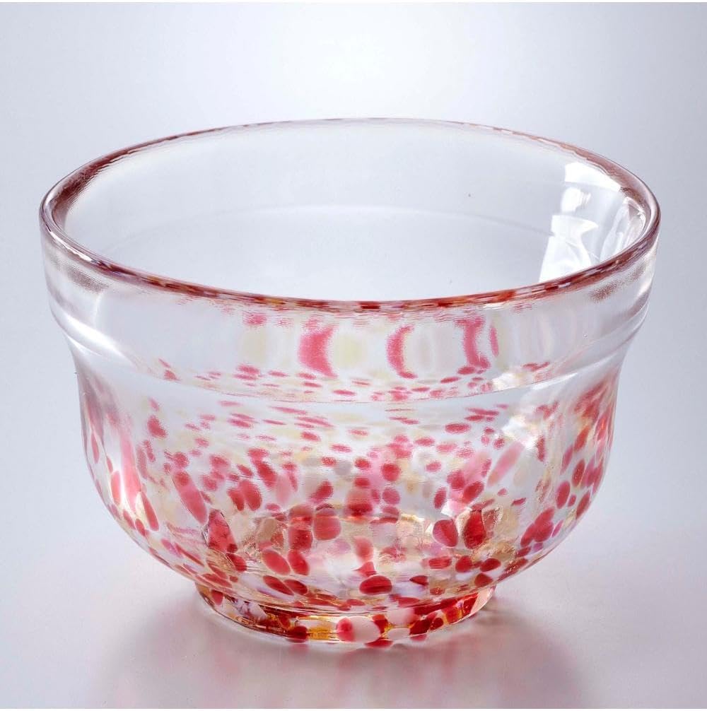 Yamakiikai CRYSTAL Matcha Bowl Red White MC-530