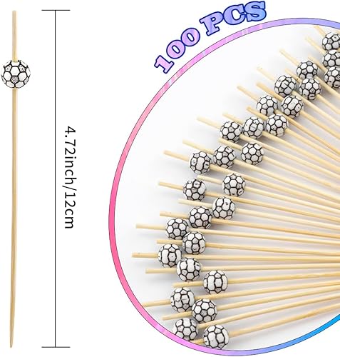 Miniatura 79 de 120 palillos de cóctel para aperitivos, palillos de cóctel para bebidas, palillos de dientes de bambú, palillos de dientes elegantes