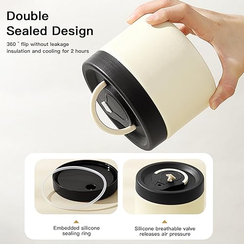 Miniatura 6 de Termo de sopa para comida caliente, lonchera aislada apilable, caja de almuerzo aislada al vacío de acero inoxidable de boca ancha para oficina y