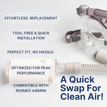 Snugell CPAP Filters, 6-Pack - Compatible with ResMed AirMini - Ensures Air Filtration, Easy Installation, and Cleaner Breathing Air