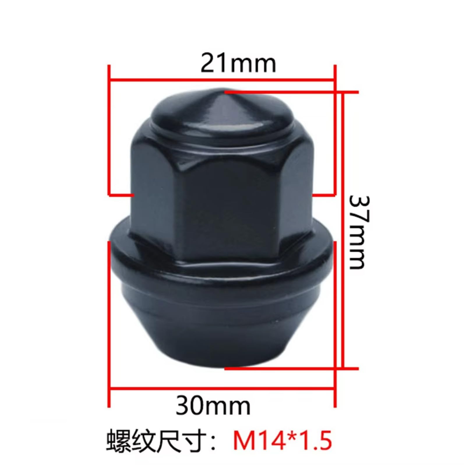Bulloni Alette Pneumatici Compatibile Con Ford per Maverick 2022 per Mustang 2014 per Mach-E 2021 20 Pezzi Neri M14 X 1.5 Dadi Ruota Auto 21mm Esagonali