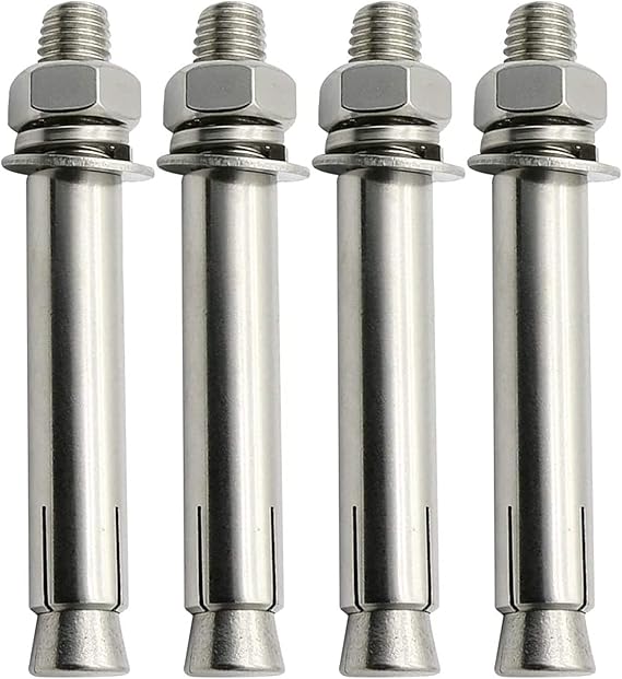 4 Pcs M8 Expansion Bolt 304 Stainless Steel External Hex Nut Expansion Sleeve Anchor Bolt Heavy