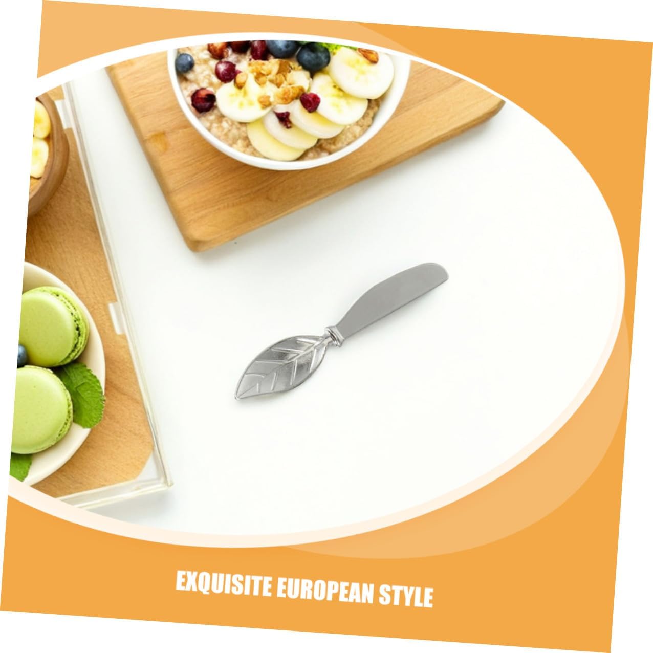 Zerodeko 4pcs Leaf Butter Spreader Knives in Zinc Alloy for Celebrations
