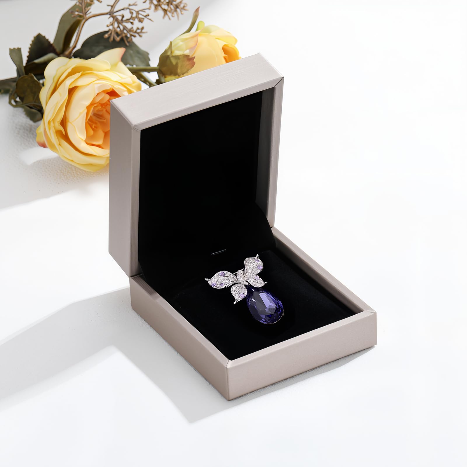 Broche con Diamantes de imitación y Cristal para Mujer, Accesorio para Vestido de Solapa, Regalo de cumpleaños o San Valentín.