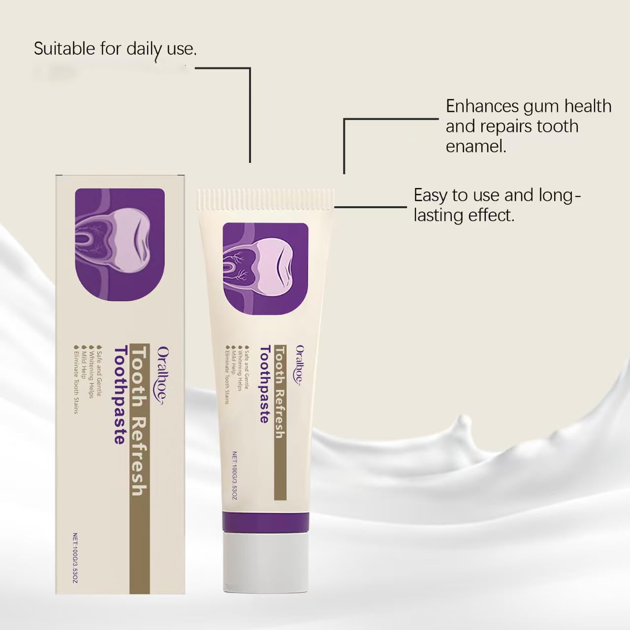 Nature Tooth Refresh Dentifricio bianco brillante per adulti, dentifricio sbiancante, dentifricio per denti e gengive sensibili (5 pezzi)