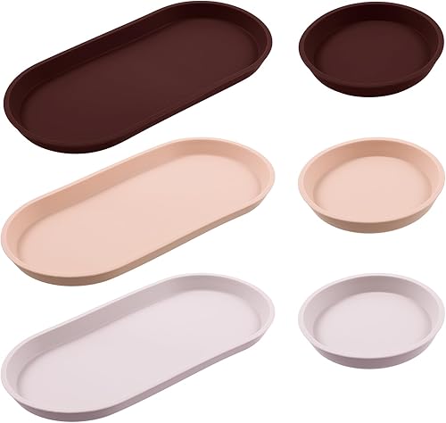 6 bandejas de silicona para encimera, bandeja de fregadero de cocina para botellas de jabón, bandejas de tocador para fregadero de baño, bandeja