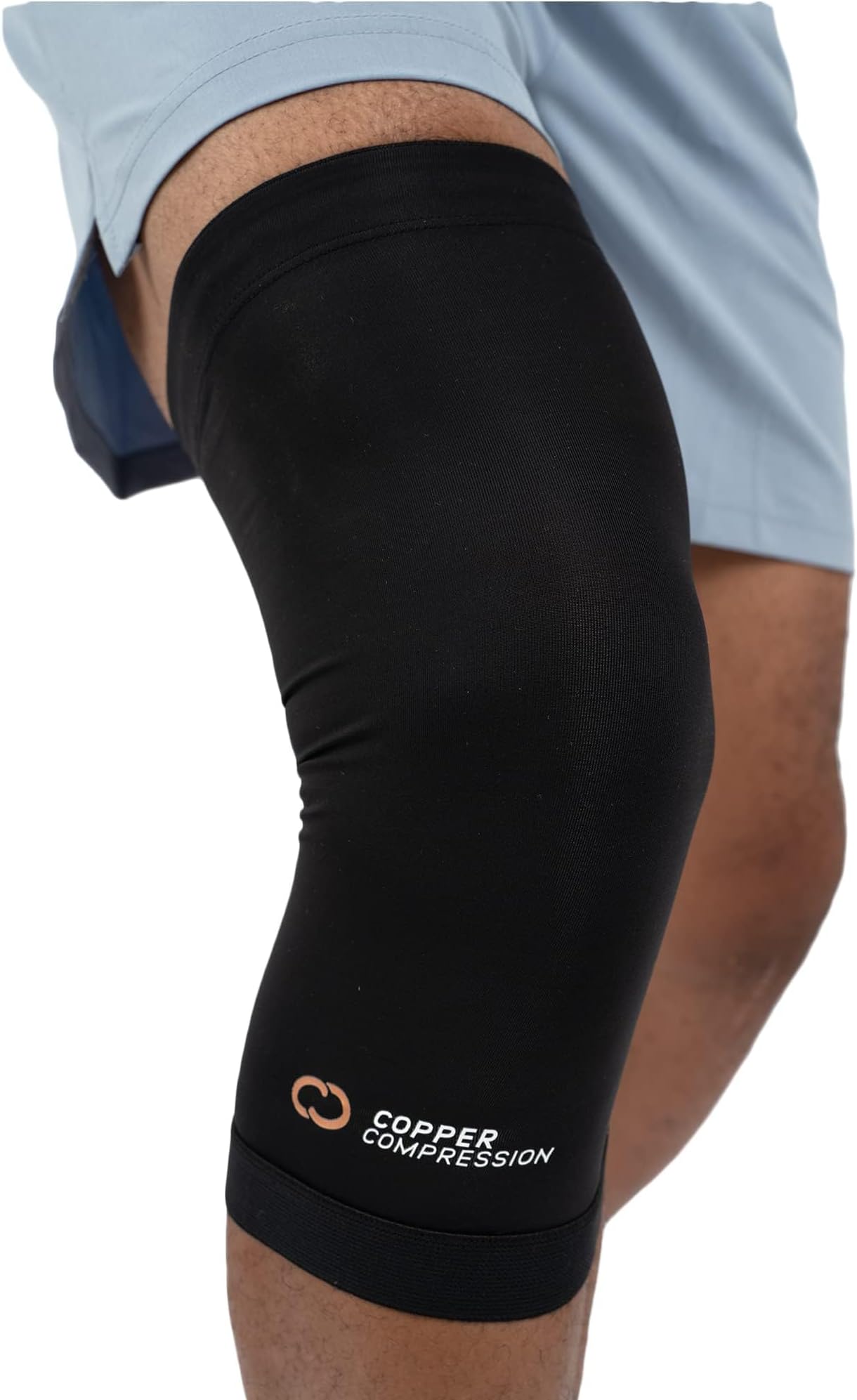 Knee Sleeve - Copper Infused Knee Stabilizer Support Brace for Meniscus Tear, ACL, MCL, Arthritis, Joint Pain Relief, Running, Sports, Hiking - Men & Women - Fits Right/Left - L