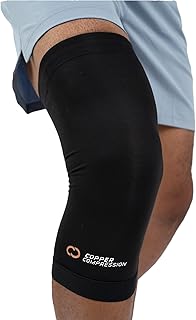 Recovery Knee Brace, GUARANTEED Highest Copper Content With Infused Fit! Best Copper Compression Knee Sleeve / Support Brace For Men And Women. Wear Anywhere