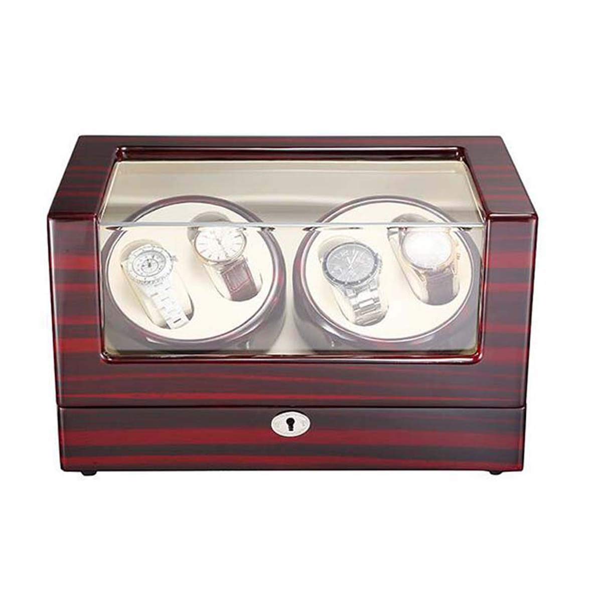 Watch Winder, Ebony Automatic Watch Winder Wooden Dual Automatic Motor  Rotating Watches Display Storage Box, for Men, Dad Gift, Husband Gift (A)