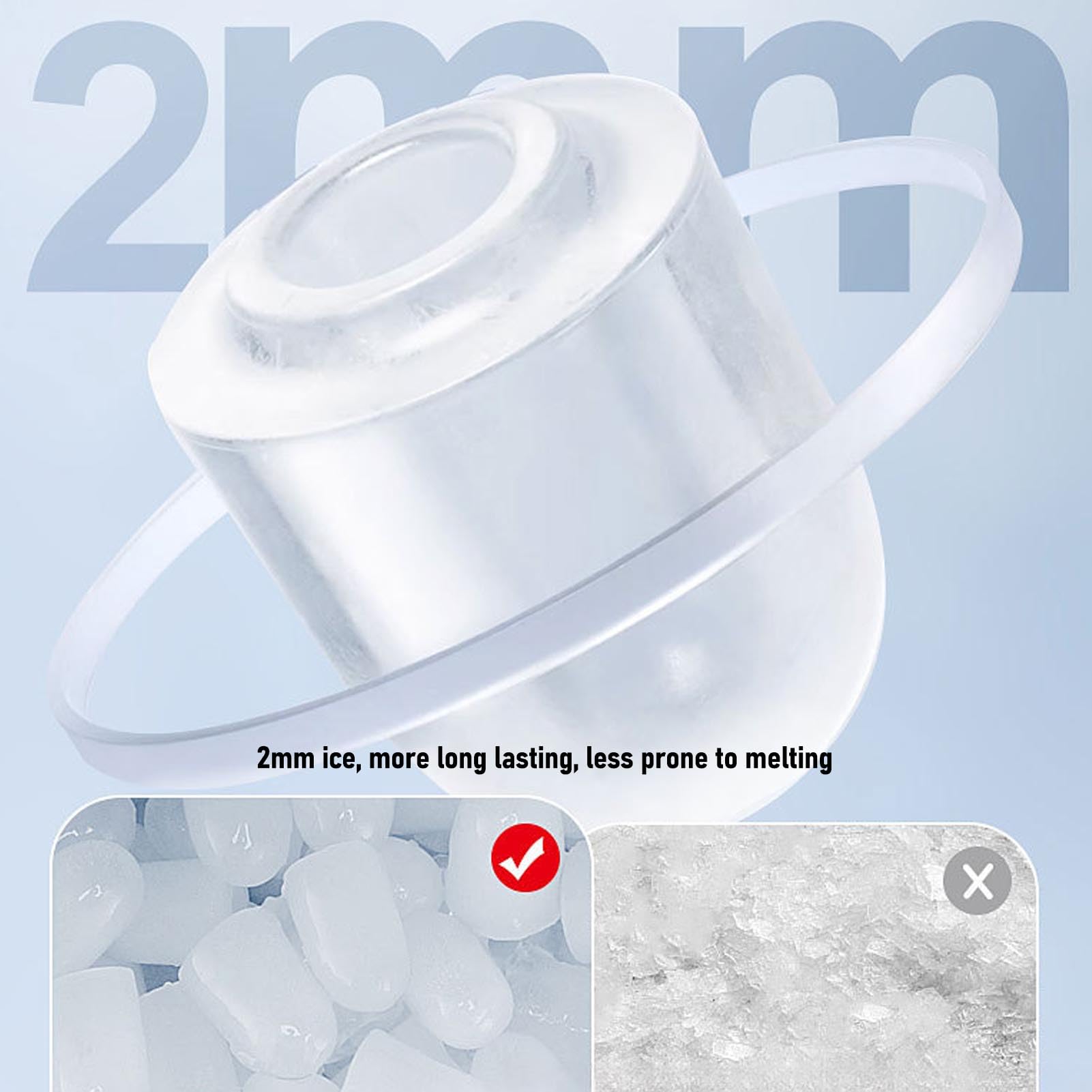 Sanpyl Automatic Countertop Ice Maker Portable, One Key Operating Silent for Home Kitchen Camping RV Stainless Steel Silver (US Plug 110V) on Fridge.com