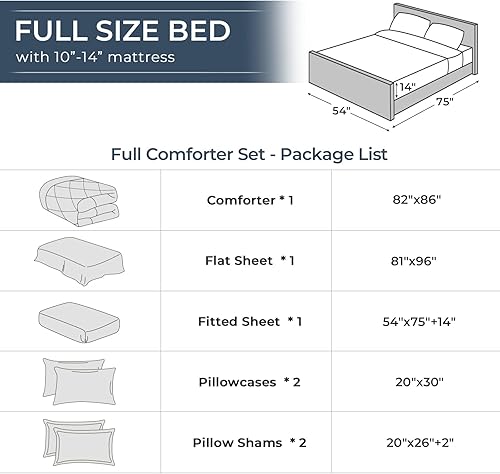 Miniatura 8 de HEVUMYI Juego de edredón de tamaño matrimonial de 7 piezas, juego de edredón reversible para todas las estaciones, juegos de ropa de cama ultra