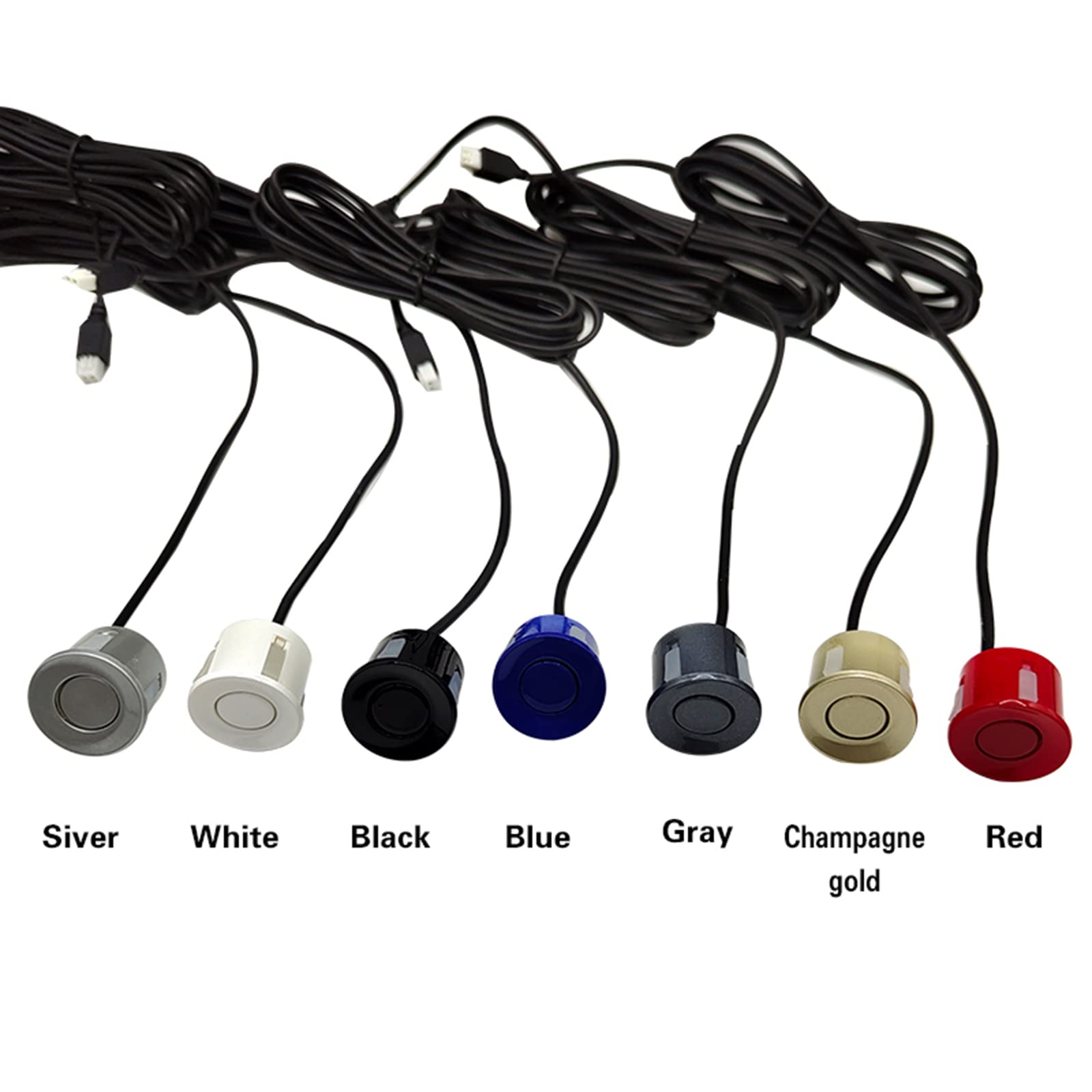 Parking Sensor System 4-Piece White LED - Backup Reverse Radar Alert ...
