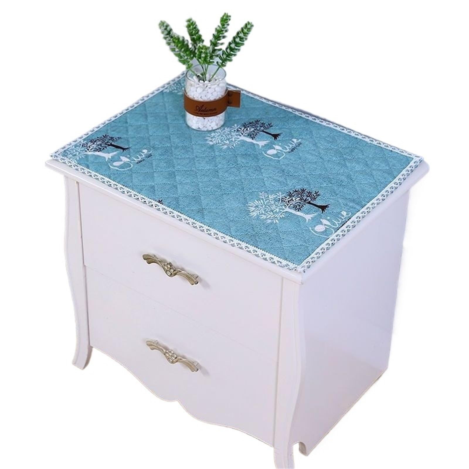 ZHSOAO 2pcs Bedside Table Cover Small Cloth Simple For Bedroom Furniture Protection for Furniture Dresser(Blue)