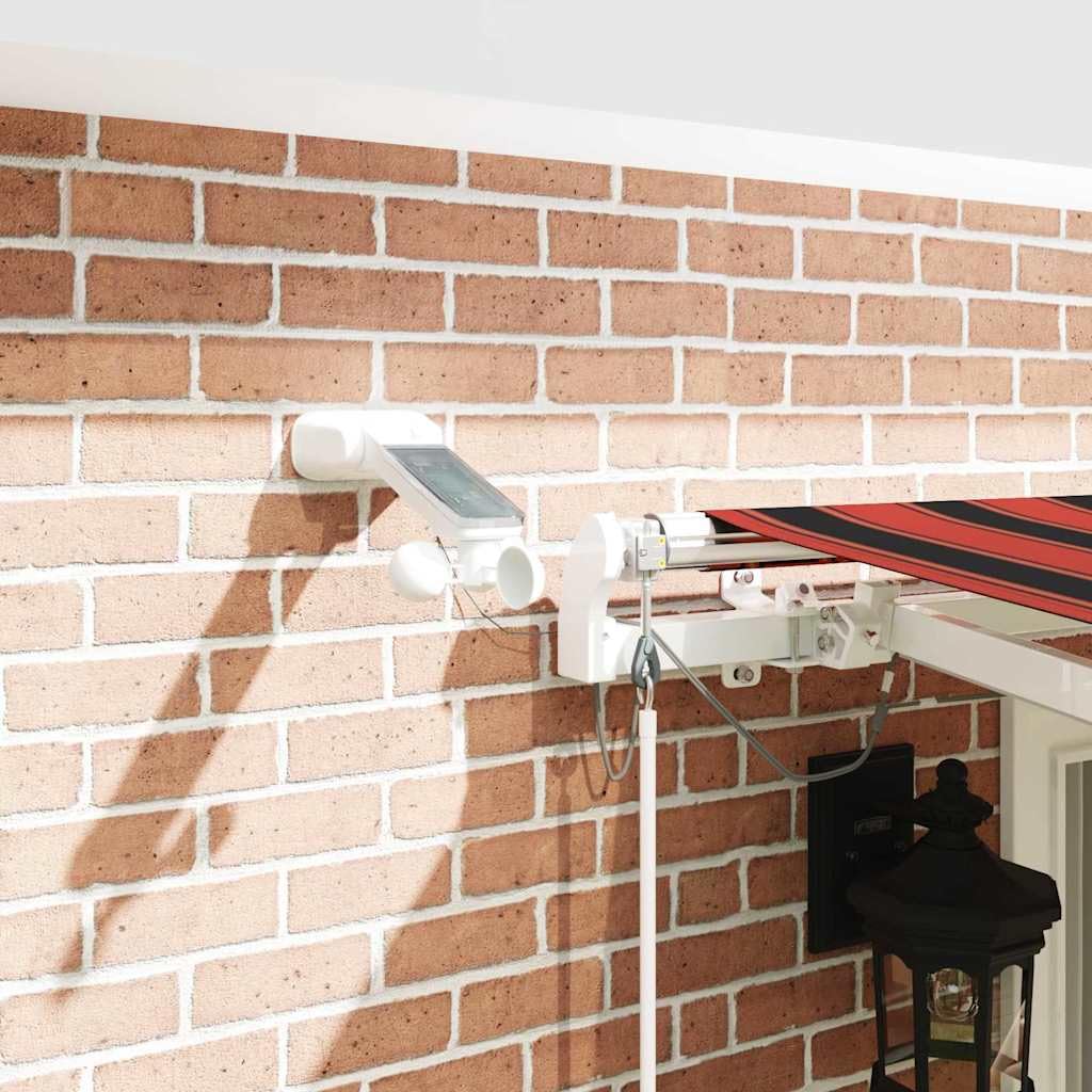 Festnight Store banne Motorisé 4X 3,5m Store banne Aluminium avec LED Intégré Auvent de Terrasse Rétractable aux UV/Vent/Eau pour Patio Balcon-Orange et marron-400 × 350 cm