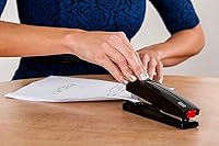 Vista 3 de Novus - Engrapadora ejecutiva B5, capacidad de 40 hojas, ingeniería alemana, grapa, pasador, tachuela, accionamiento de acero, negro (020-1273)