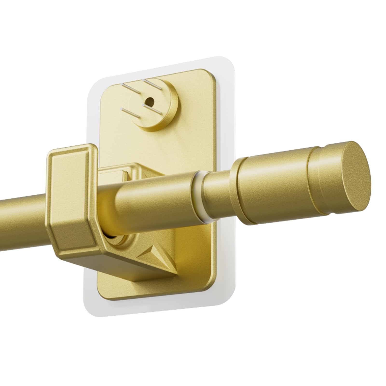 No Drill Curtain pole 74-332cm - 2.0 Dual-Fix Adhesive & Invisible Nail,16mm Diameter Extendable Curtain Poles for Eyelet Curtains, Gold Curtain Rod No Drilling,Renter Friendly for Apartments & Dorms