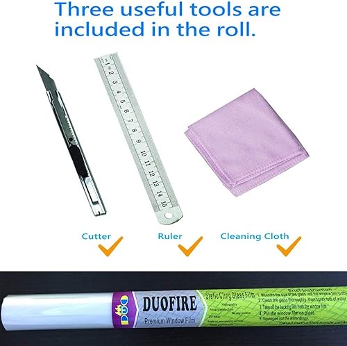 Miniatura 6 de DUOFIRE Película de privacidad para ventana, película de vidrio esmerilado, sin pegamento, película de vidrio estática, anti-UV, para baño,