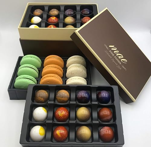 Miniatura 5 de Set de regalo de bombones de chocolate gourmet y macarons franceses, tamaño grande