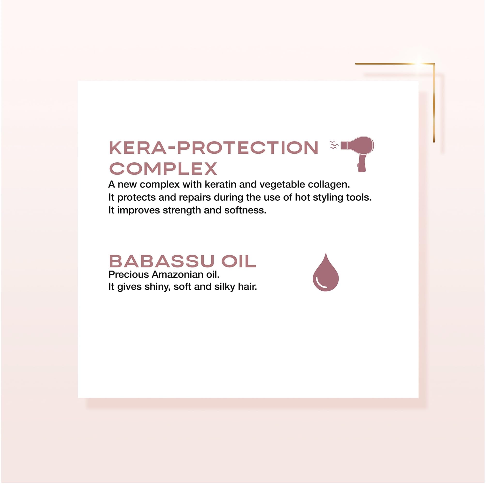 ALFAPARF MILANO Lisse Design Keratin Hair Oil for Frizz Control - Heat Protection - Anti-Frizz Keratin Therapy Hair Serum Treatment - Smooths, Protects, Adds Shine (1.69oz)