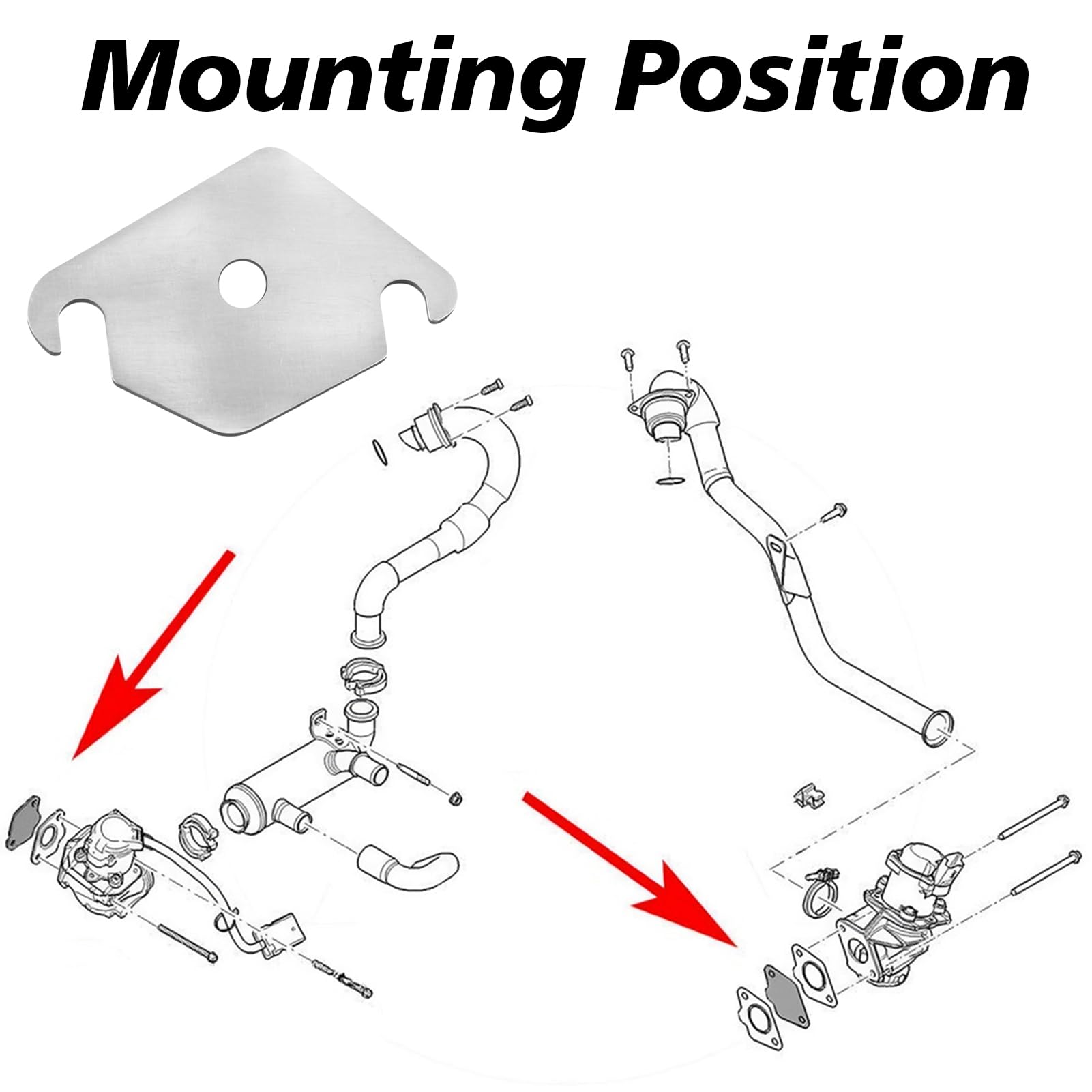 Hugwish EGR-Verschlussplatte Edelstahl - Universal Für 1.4/1.6 HDi Motoren - Einfach Zu Montieren