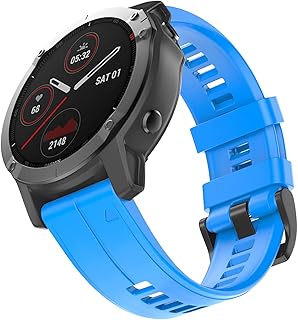 OVERSTEP Compatible with Garmin Fenix 5 Watch Band, 22mm Soft Silicone Bands for Fenix 5/Fenix 5 Plus/Fenix 6/Fenix 6 Pro/Forerunner 935/Forerunner 945/Approach S60/Quatix 5 Smartwatch
