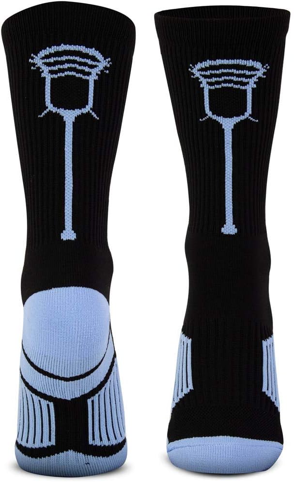 ChalkTalkSPORTS Lacrosse Performance Crew Socks - Retro Stick - Youth & Adult - Multiple Colors - Lax Mid-Calf Socks
