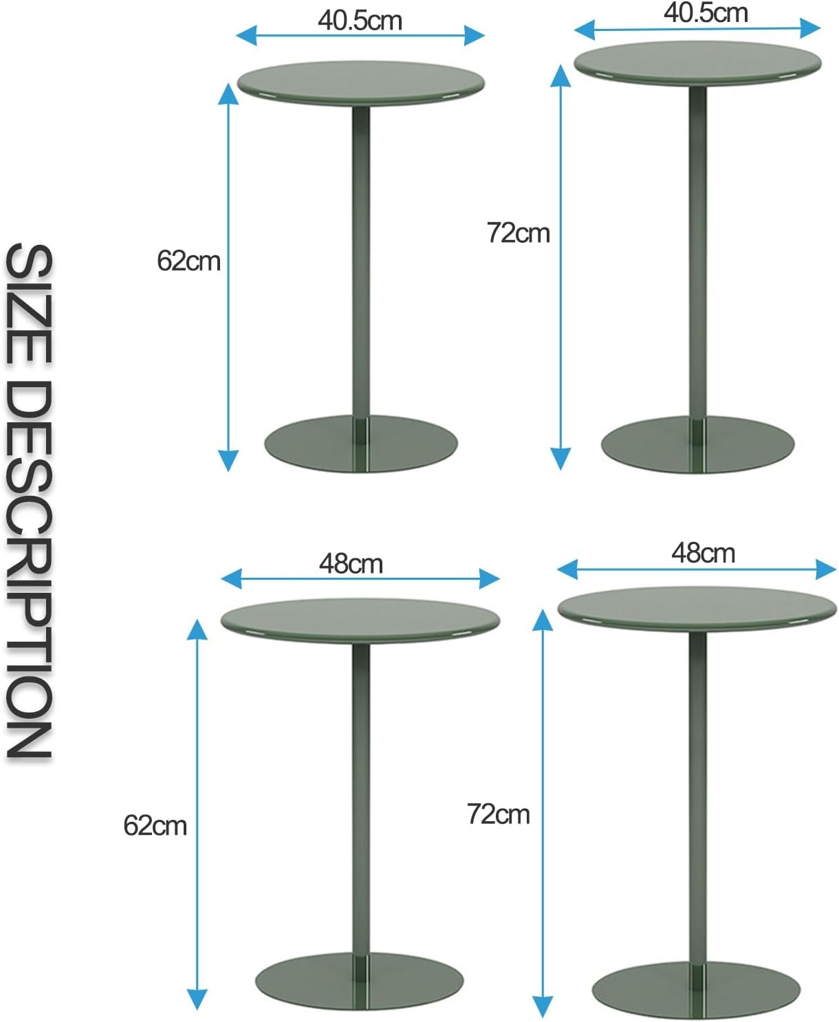 Round Pub Bar Table,Modern Bar Table, Kitchen Dining Table Round Pub Table Dining Room Home Kitchen Coffee Table Bar Top Table Tall Table (Size : 48 x 62cm)