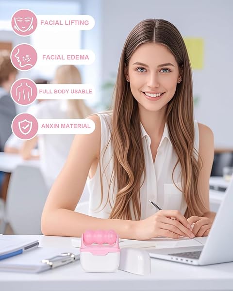 rullo di ghiaccio per il viso, Ice Roller, ice roller viso,Eye Ice Massage Bellezza del viso Cura della pelle per Restringe i pori, migliora l'elasticità della pelle(rosa) - 5