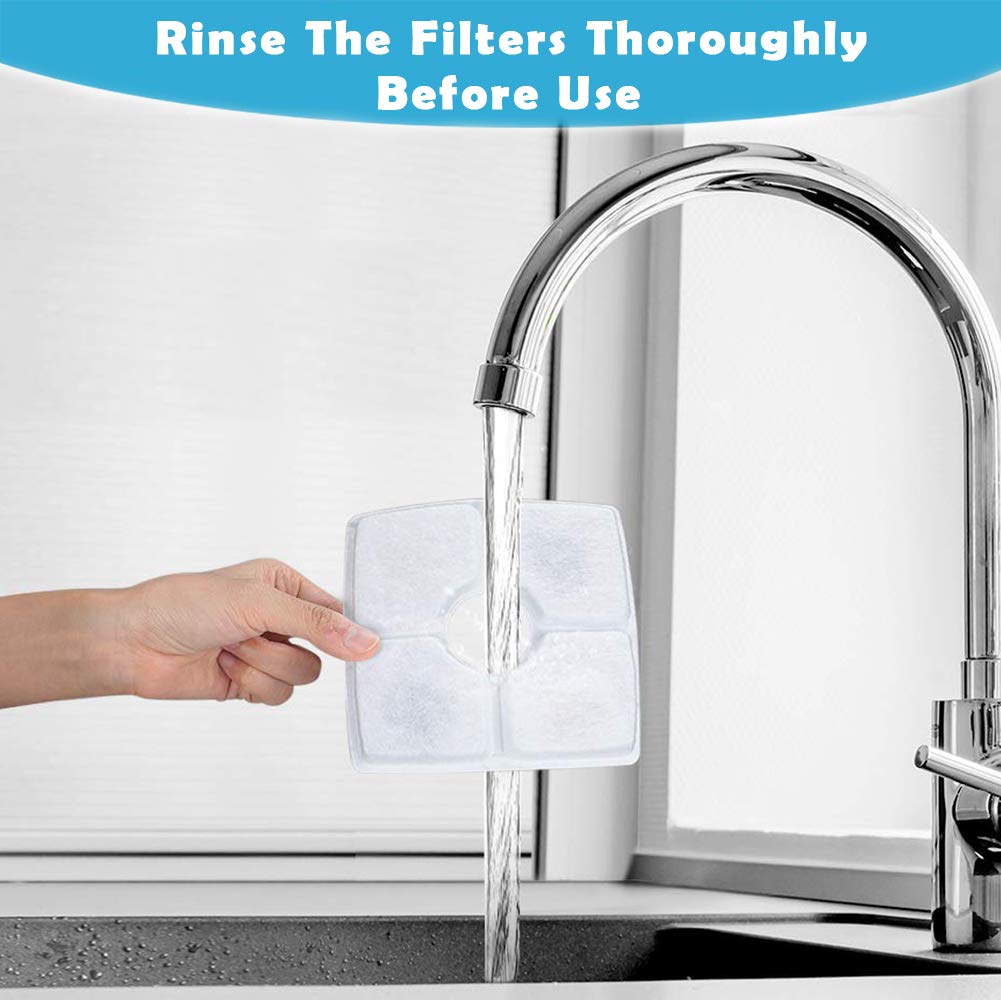 8er-Pack Katzen-Wasserbrunnenfilter, Haustierbrunnenfilter, Ersatzfilter für 2,5 l automatischen Haustierbrunnen Katze Wasserbrunnen Hund Wasserspender