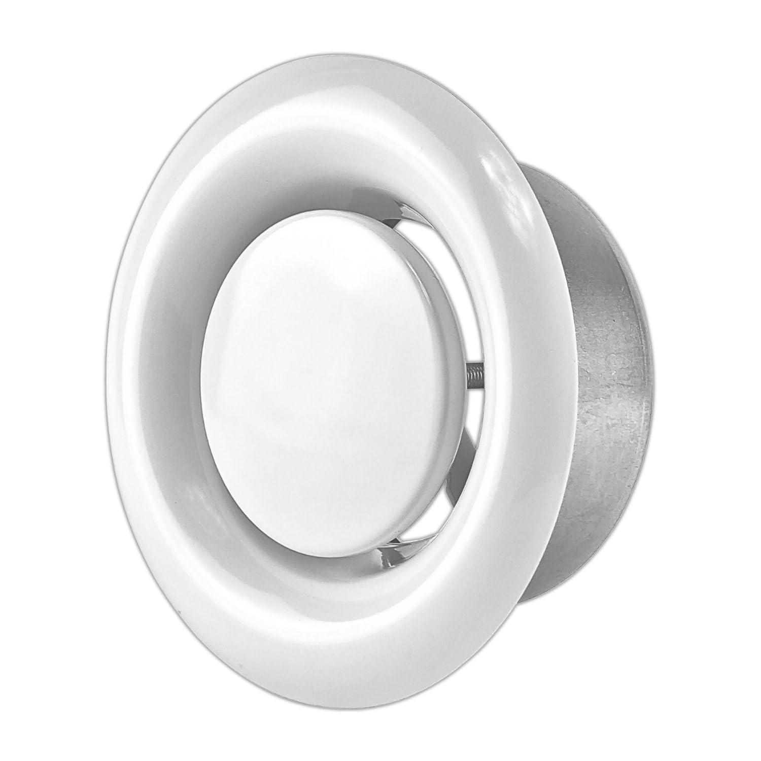 Steinberg14 White 100mm Air Exhaust Valve - 4 inch Extractor Fan Vent Cover - Round Adjustable Air Vent - Bathroom Diffuser - Wall Vent Cover - Ceiling Metal Ventilation Valve