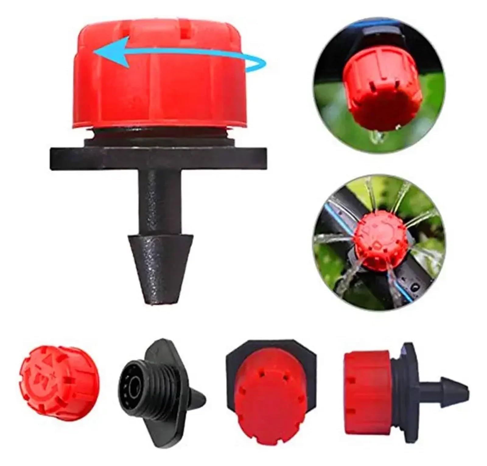 300 ugelli gocciolatori regolabili, sistema di irrigazione da giardino da 4/7 mm, emettitore micro irrigatore per irrigazione efficiente in serra, irrigatori a spruzzo da giardino, perfetti per le