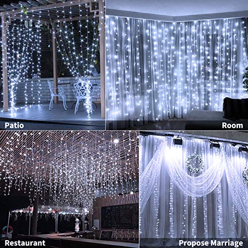 image for Brightown Hanging Window Curtain Lights 9.8 Feet Dimmable, Connectable